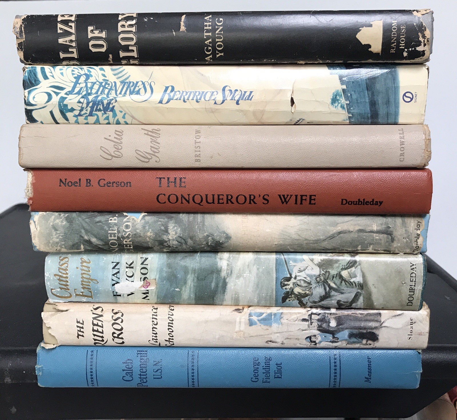 Romance Hardcovers. Lot of 8 Books. Vintage, Fiction. 1940’s, 1950’s 1980’s. B