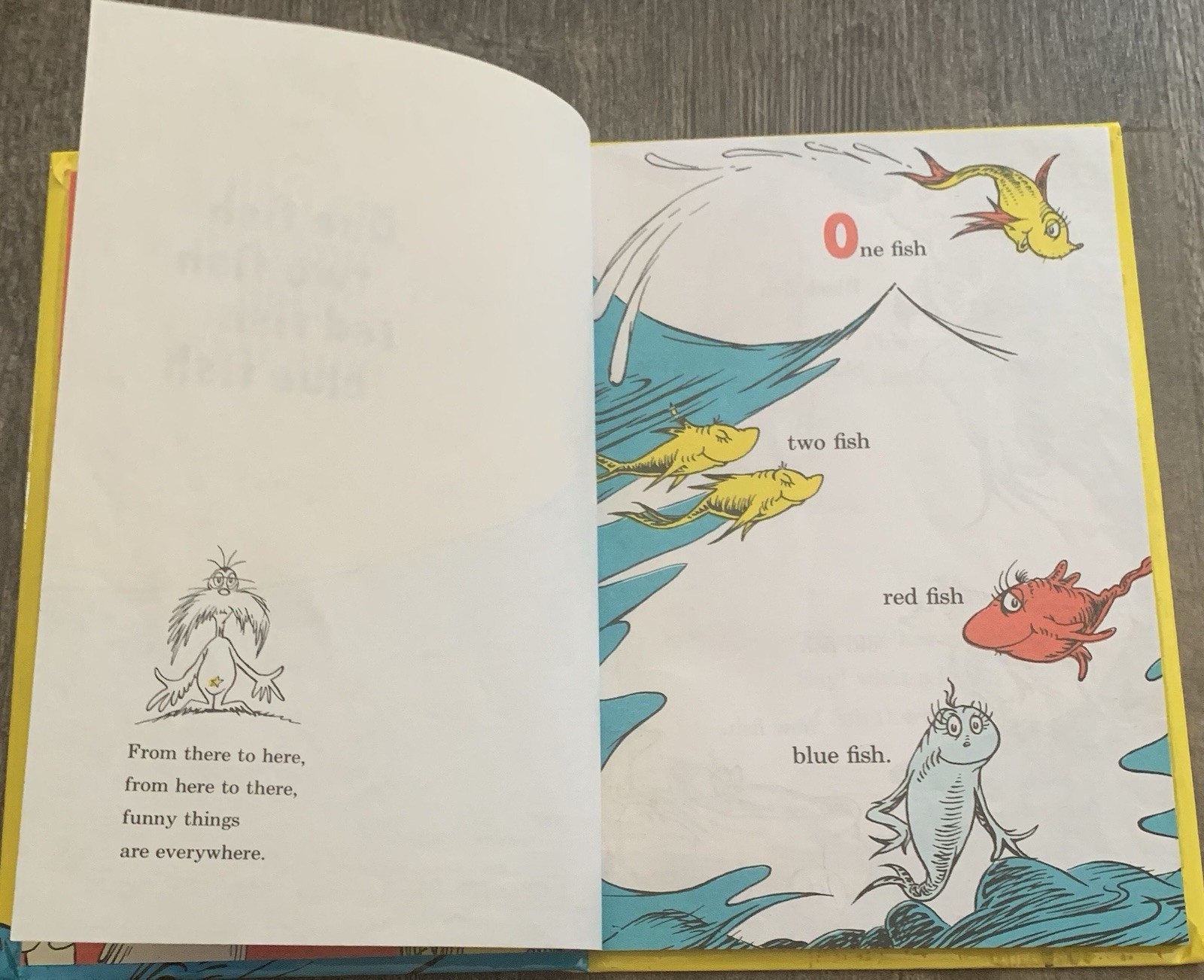 One Fish Two Fish Red Fish Blue Fish By Dr. Seuss Grolier Book Club Edition GOOD