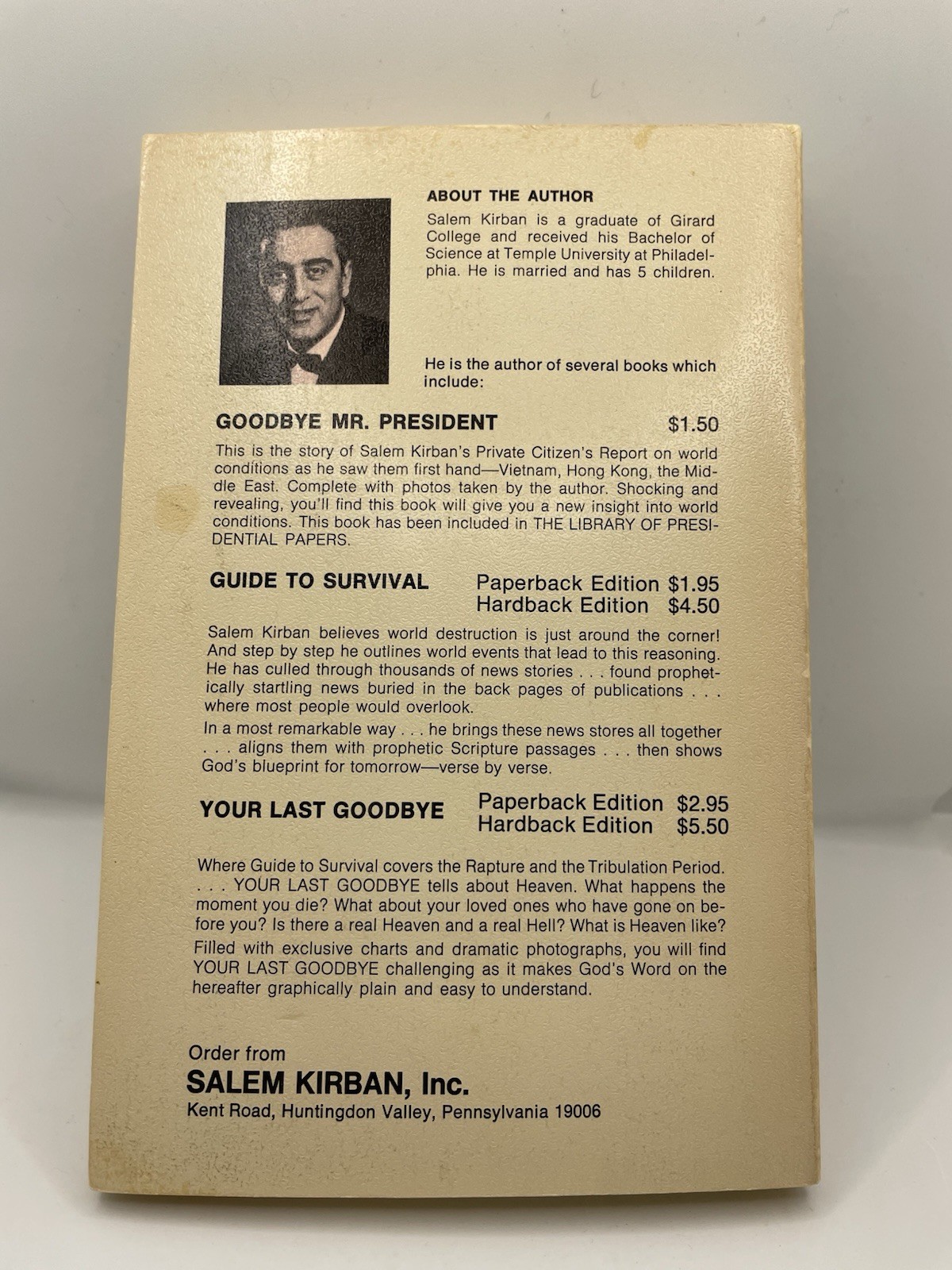 666 Salem Kirban 1970 The Tribulation Period 2nd Print Antichrist Religion