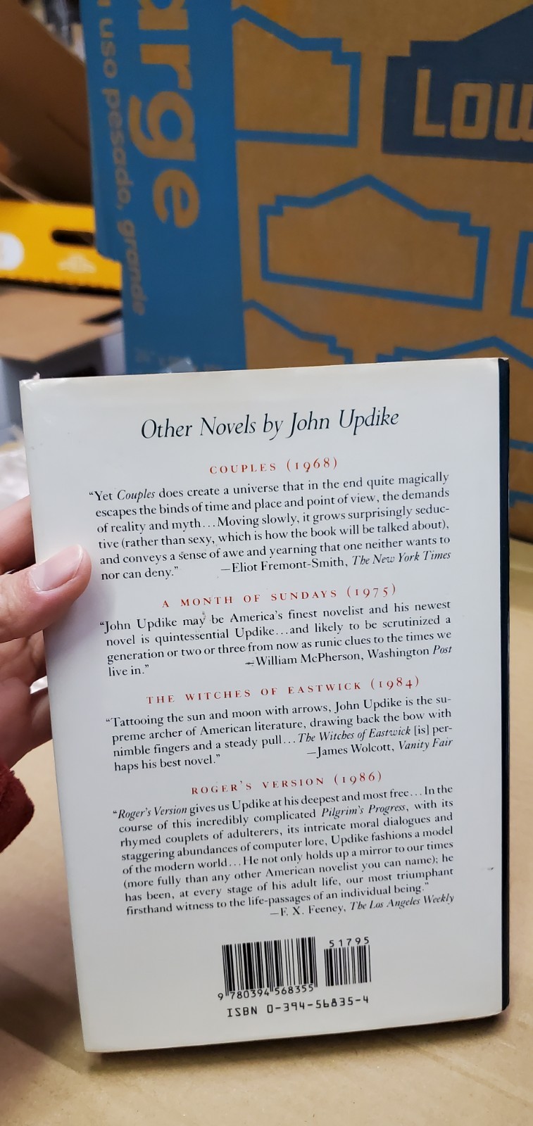 S. By John Updike Alfred A. Knopf 1988 Hardcover