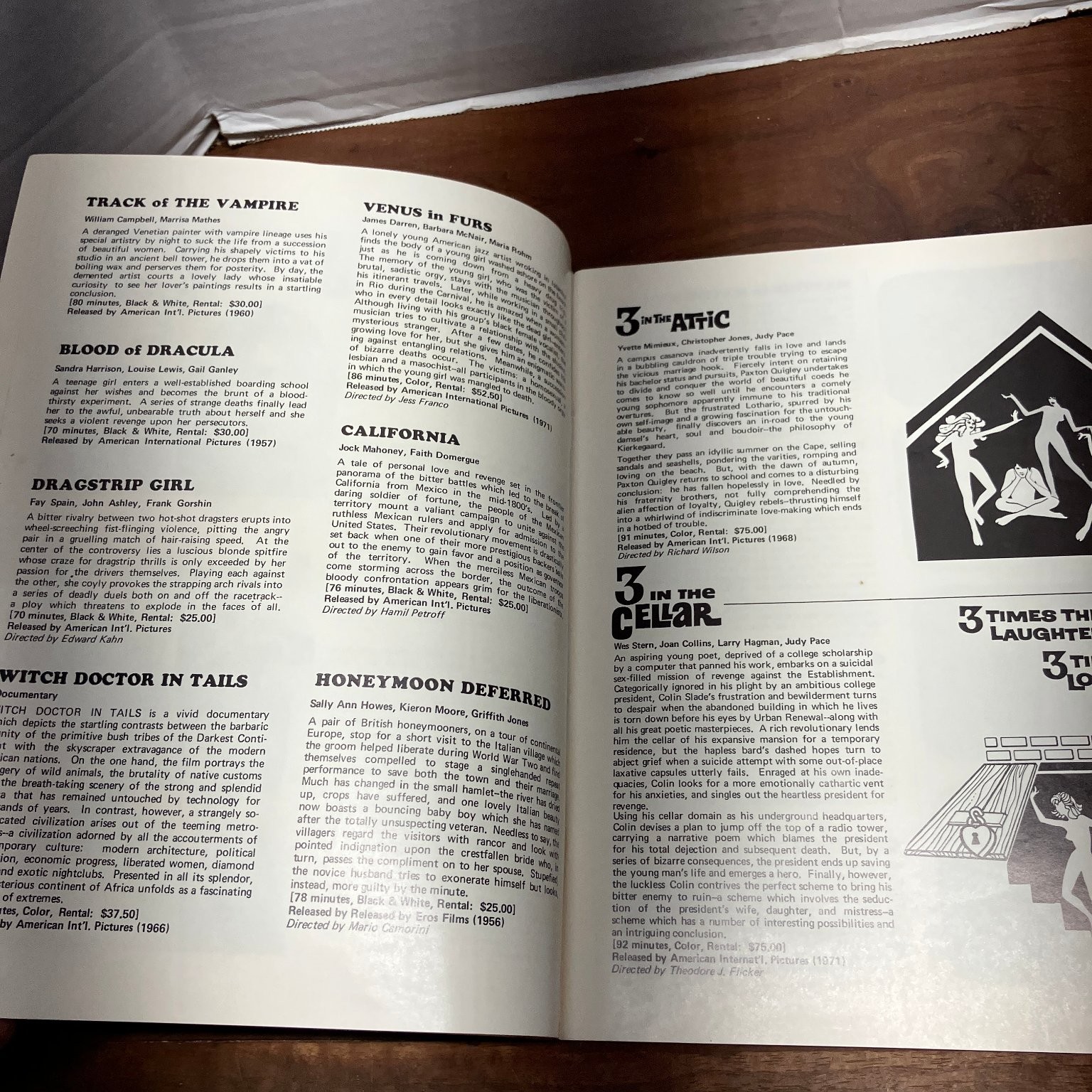 United Films Supplement Catalog 1972-73 16mm Feature Films Vintage Films