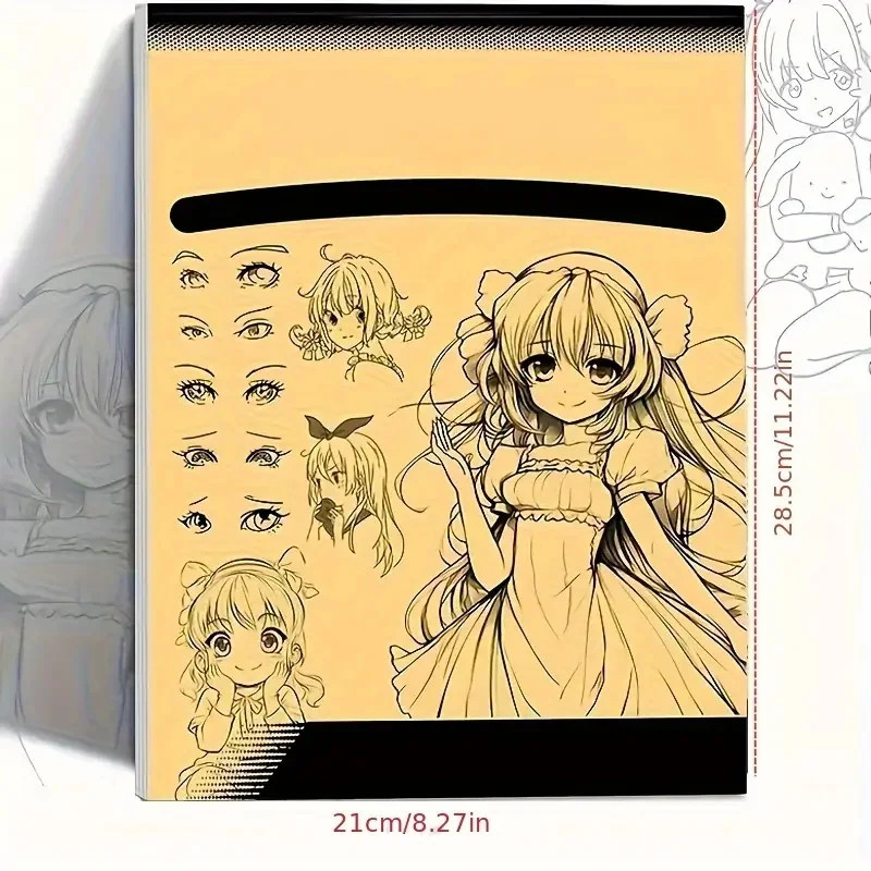 Anime Character Line Art Drawing Book for Beginners – 48 Pages of Simple Hand-Dr