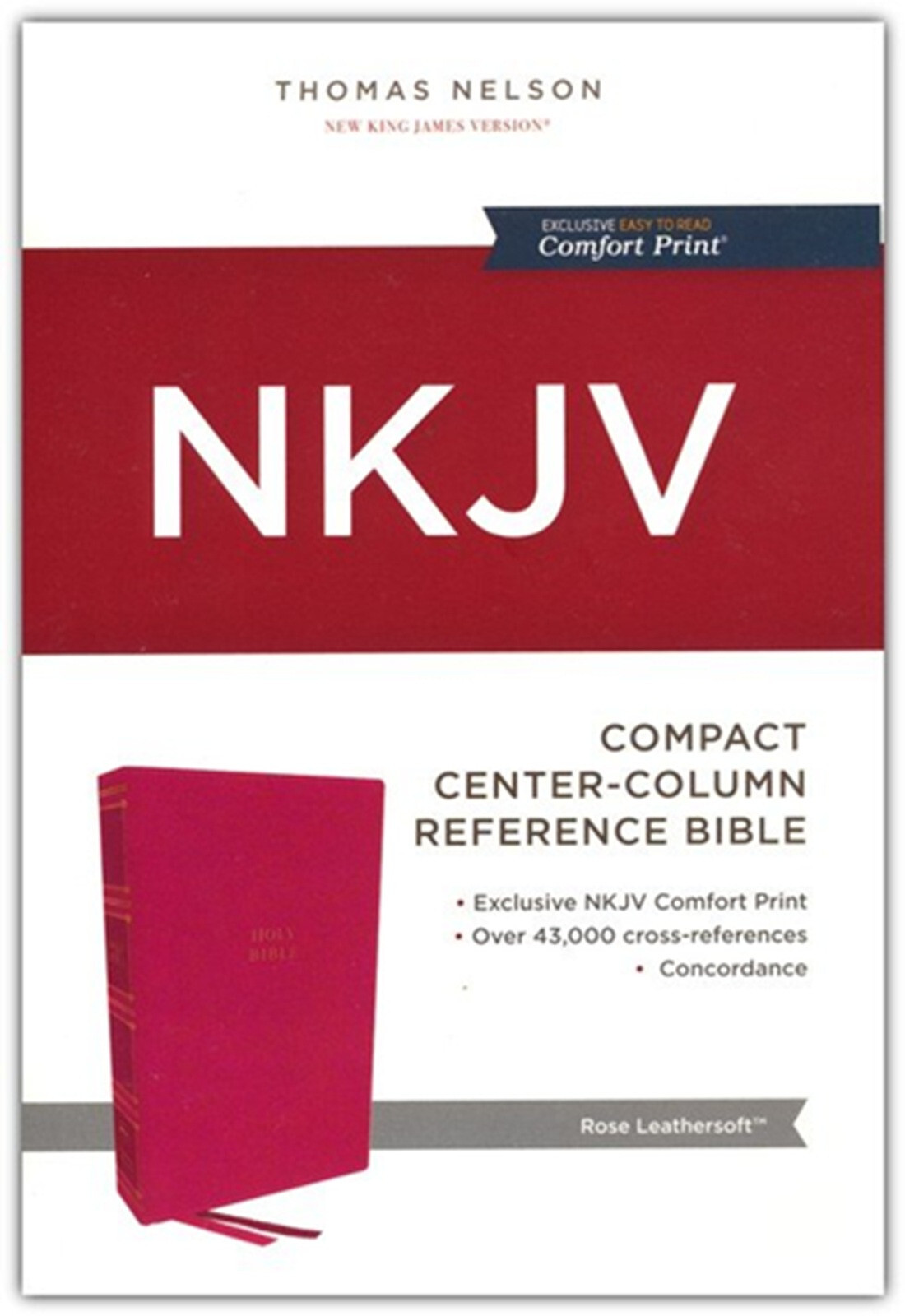 NKJV Compact Center-Column Reference Bible Rose BRAND NEW in Shrink Wrap!!
