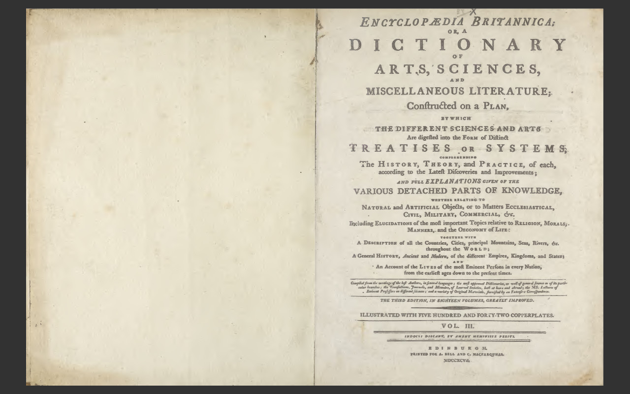 ENCYCLOPEDIA BRITANNICA, 1797 3rd Edition, all 18 Volumes, PDF E-book on DVD