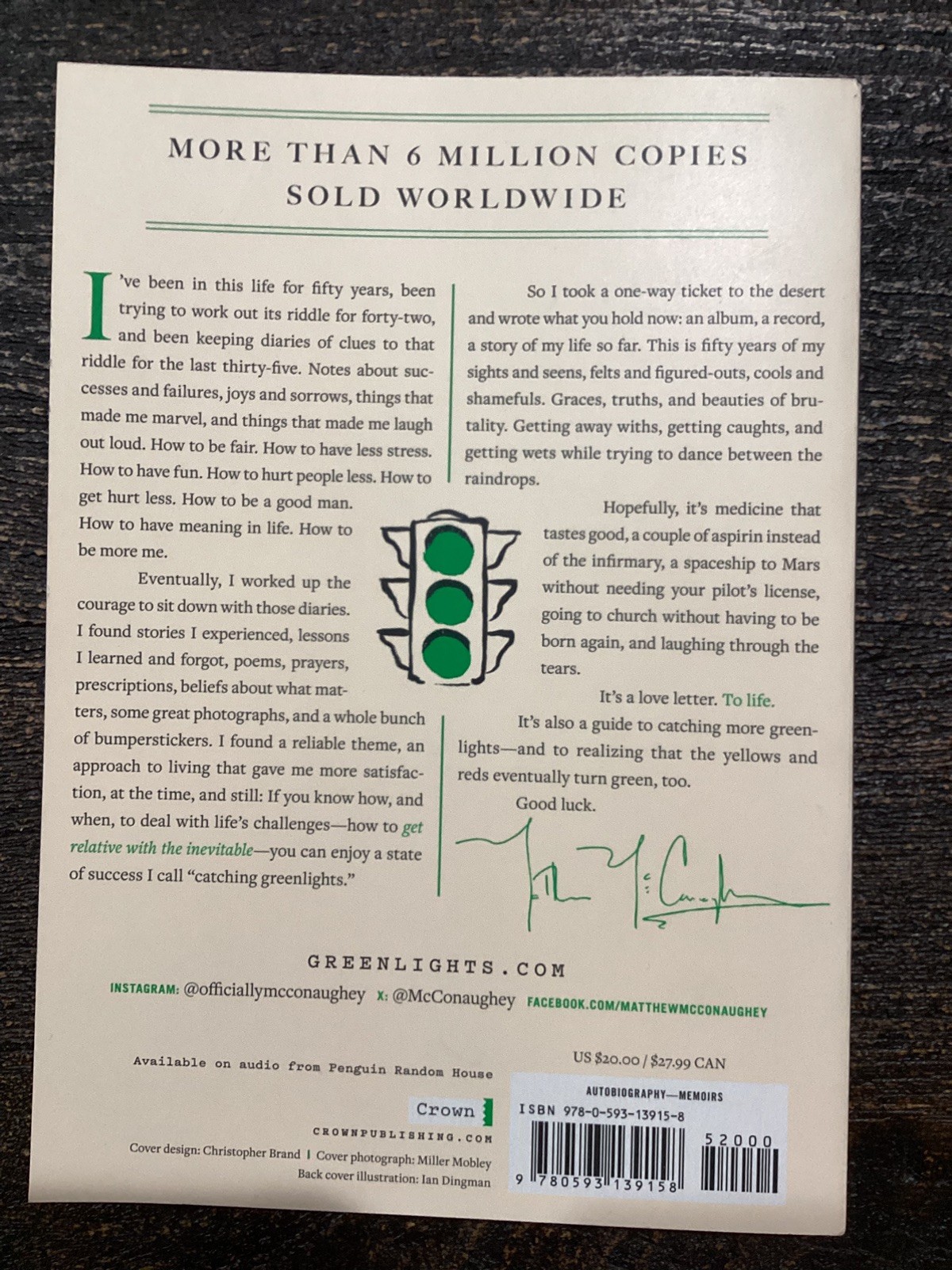 Greenlights by Matthew McConaughey (2024, Trade Paperback)
