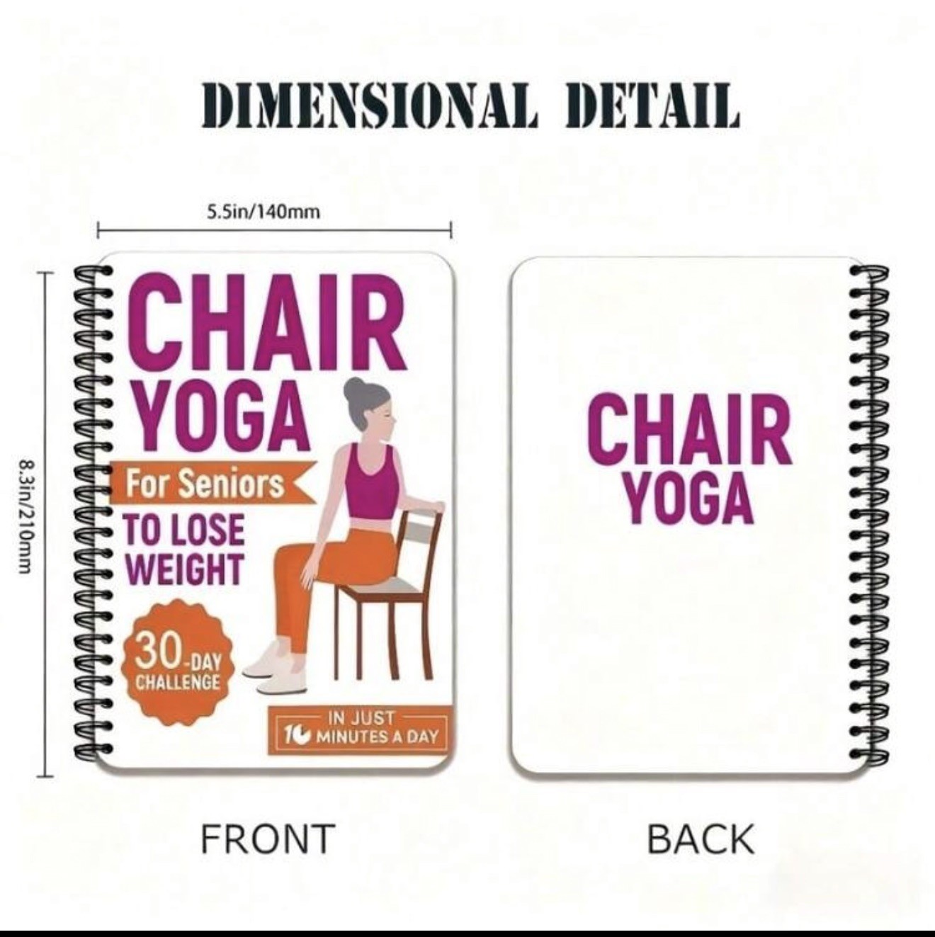 30 Day Chair Yoga for Seniors –Weight Loss Guide & Illustrated Exercise Notebook
