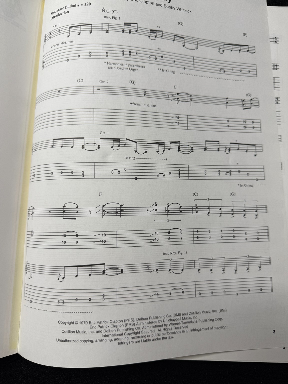 Derek Dominos Layla Guitar Tab Music Book 1993 20th Anniversary Edition Clapton