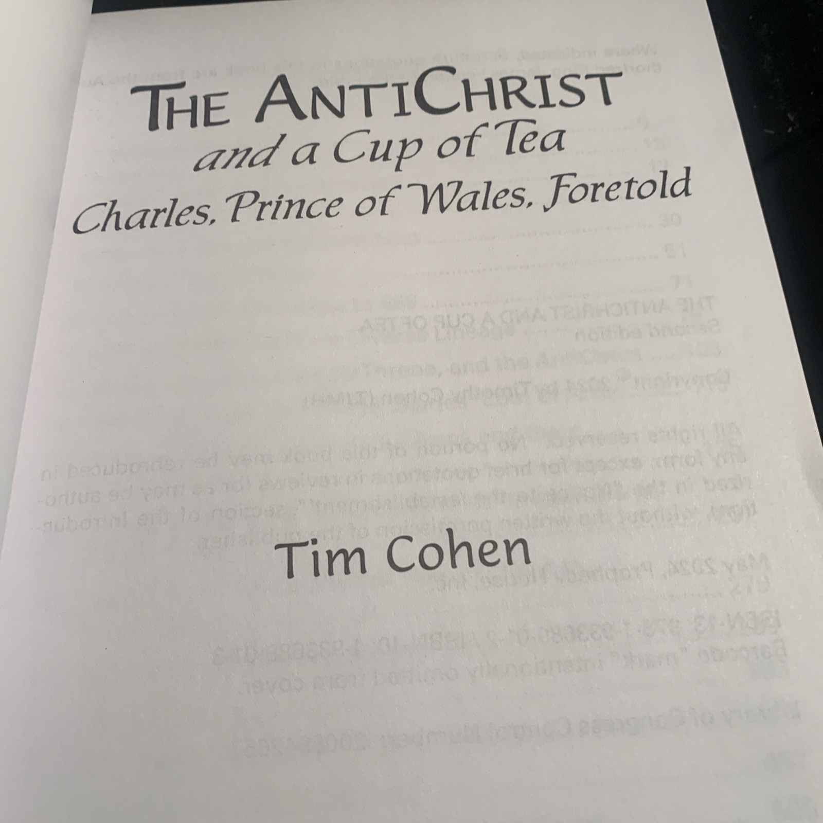The Antichrist and a Cup of Tea (2nd Ed May 2024) by Cohen, Tim * New