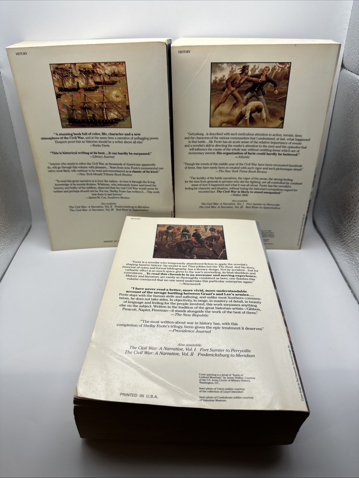 The Civil War : A Narrative – 3 Volume Set by Shelby Foote (Paperback, NO BOX)