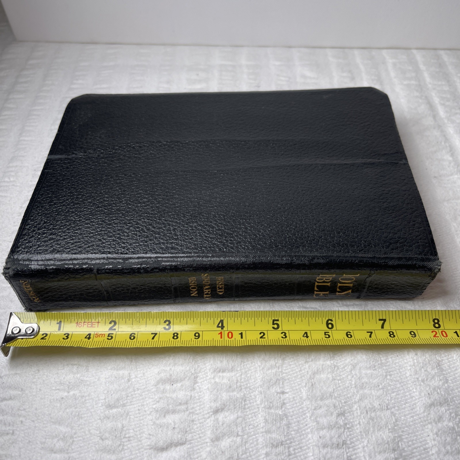 VTG 1953 Holy Bible RSV Nelson & Sons Genuine Leather Black Text + Illustrations