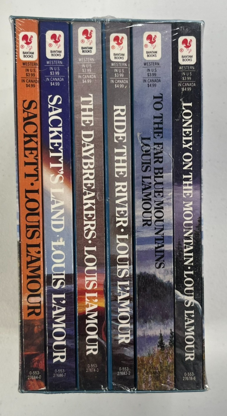 Louis L’Amour The Sacketts Box Set 6 Paperbacks Western Adventure Books Sealed