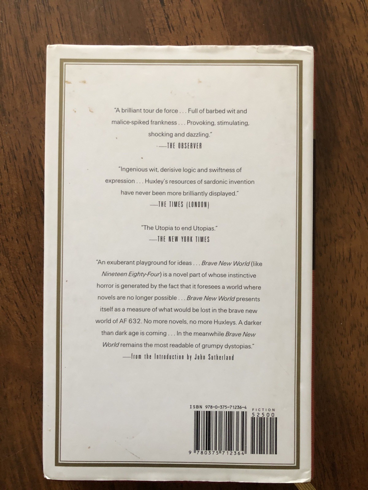 Brave New World by Aldous Huxley HC/DJ Everyman’s Library 2013