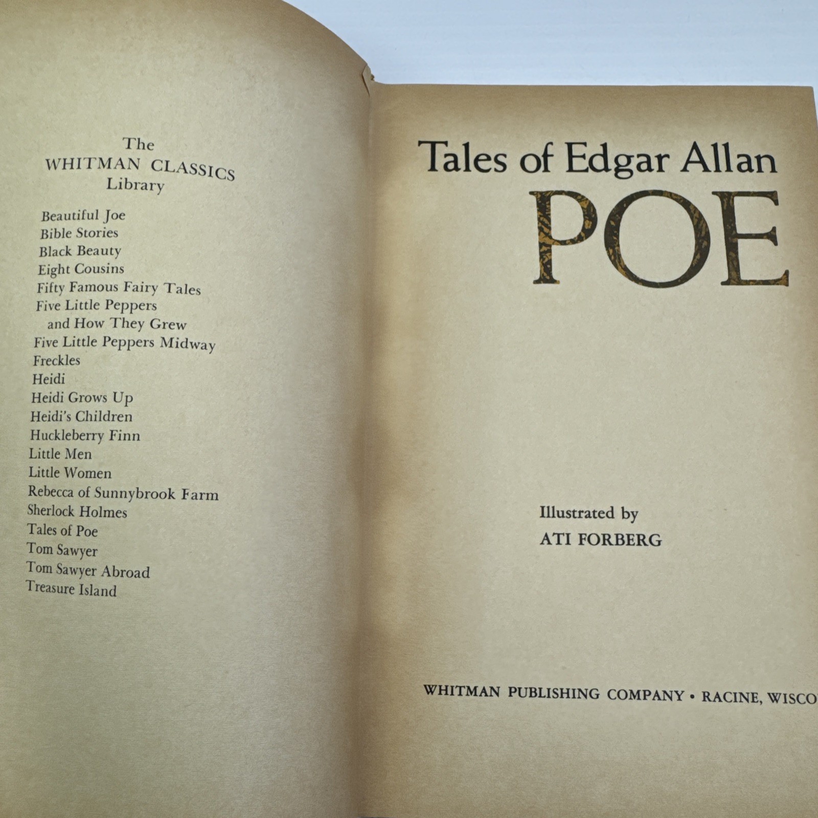 Tales of Edgar Allan Poe 1965 Illustrated Ati Forberg Whitman Publishing Vintage