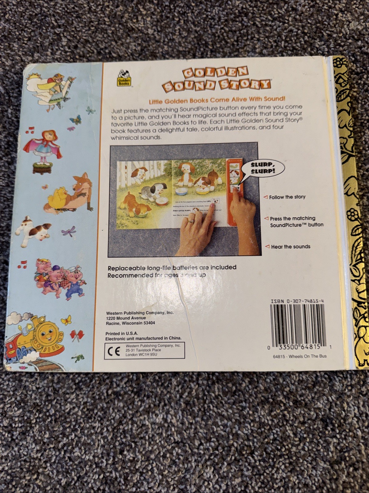 Vintage 1993 “The Wheels on the Bus” (A Golden Sight and Sound Book) Works!