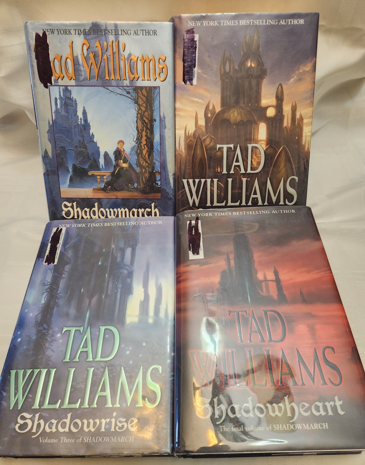 Complete Set Series of 4 Shadowmarch series hardbacks by Tad Williams ex-libris