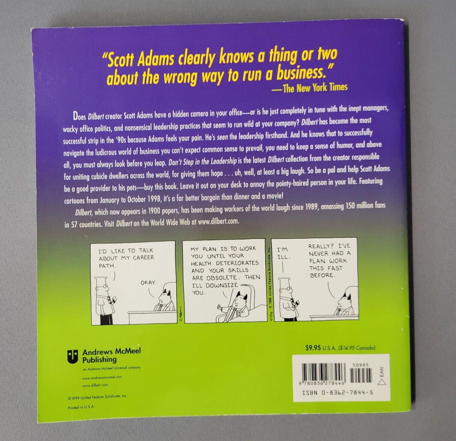 Delbert Book Comics Don’t Step In The Leader-Ship 1999 Scott Adams Paperback