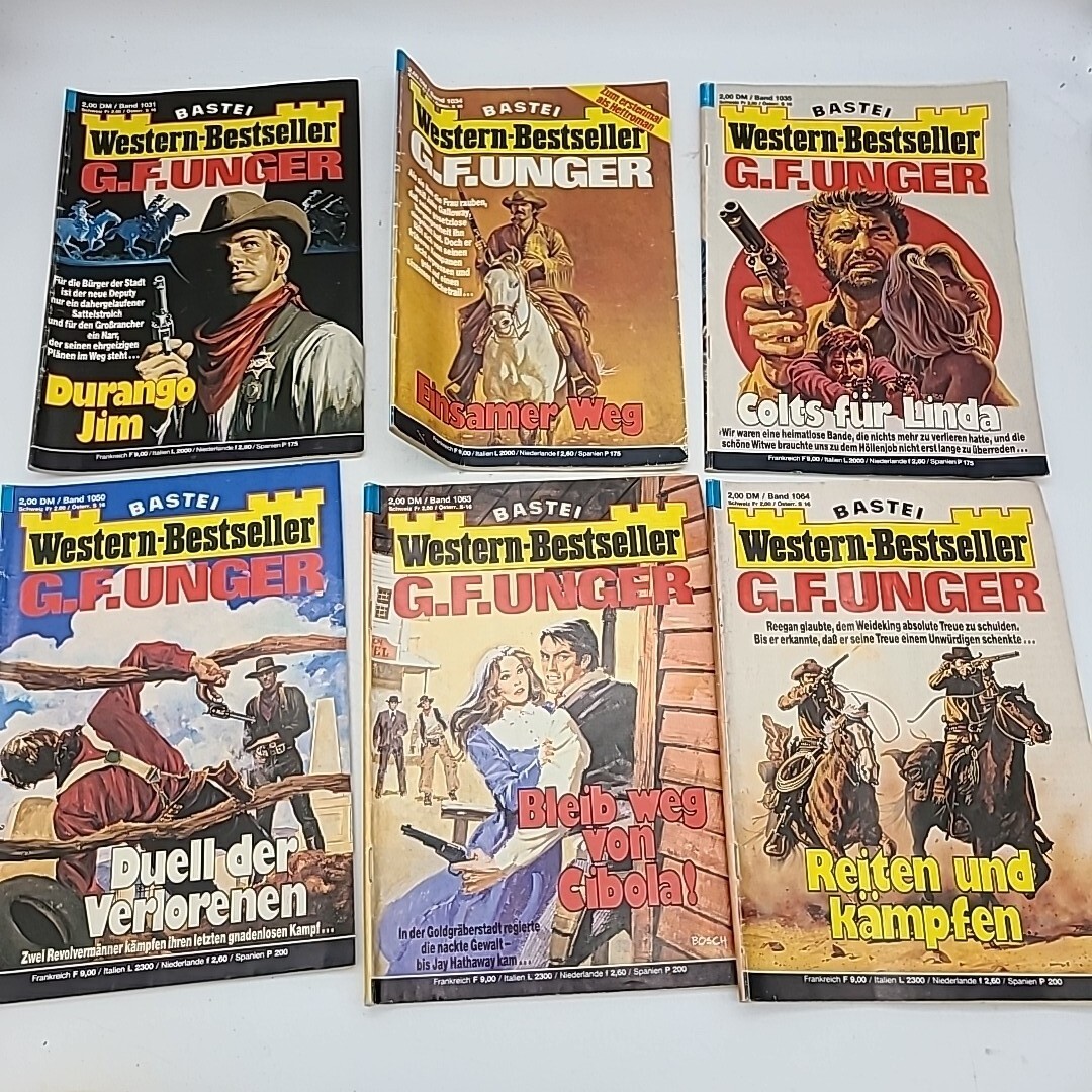 15 BASTEI Western-Bestseller G.F. Unger Pulp Fiction German Booklets Books