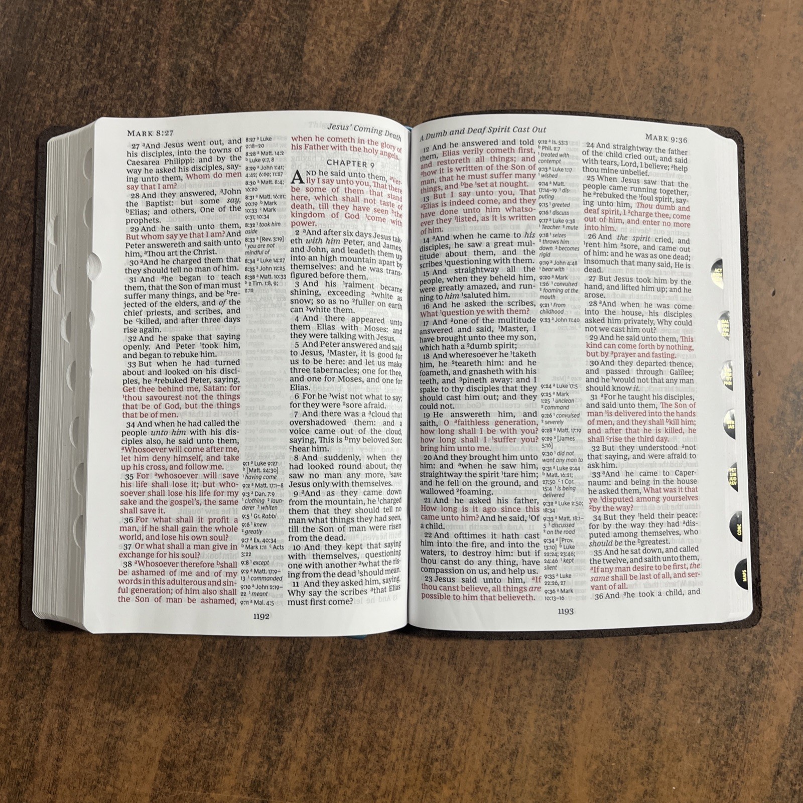 KJV Large Print Center Reference Bible Thumb Indexed Genuine Leather $125 Retail