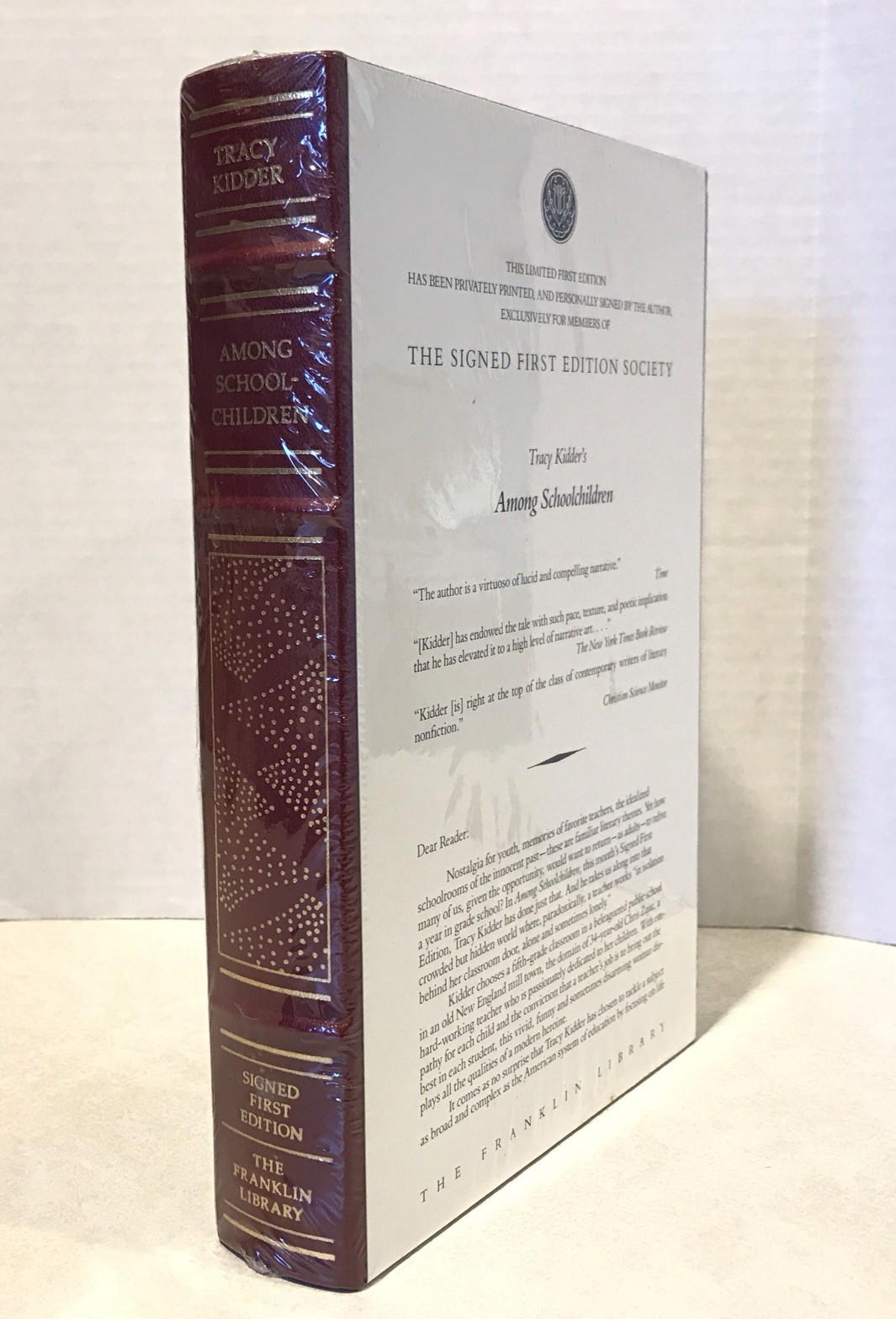 AMONG SCHOOLCHILDREN The Franklin Library TRACY KIDDER Signed First Edition NEW