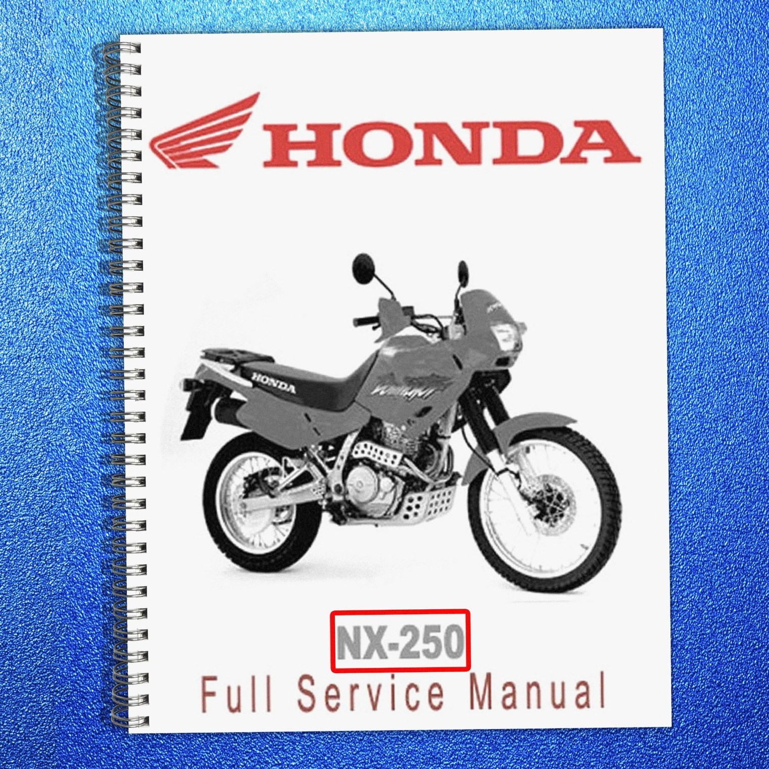 HONDA NX250 AX-1 Service Manual – STEEL WIRE BIND – PROTECTIVE FRONT & BACK