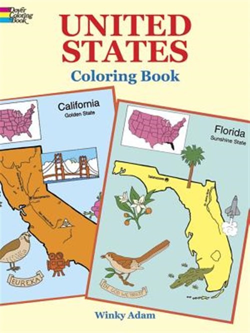 United States Coloring Book, Paperback by Adam, Winky, Like New Used, Free sh…