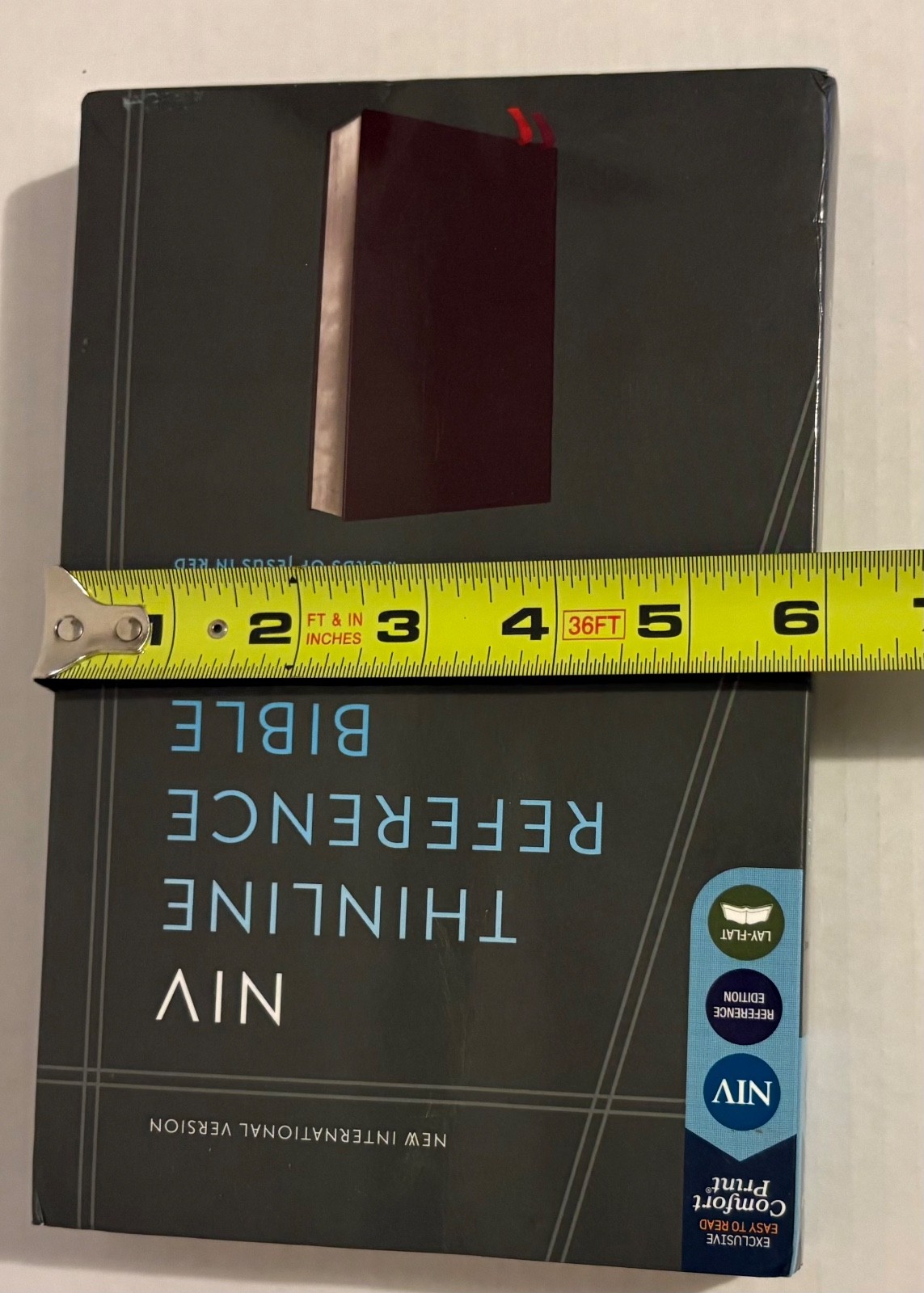 NIV, Thinline Reference Bible, Bonded Leather, Burgundy, Red Letter Edition NICE