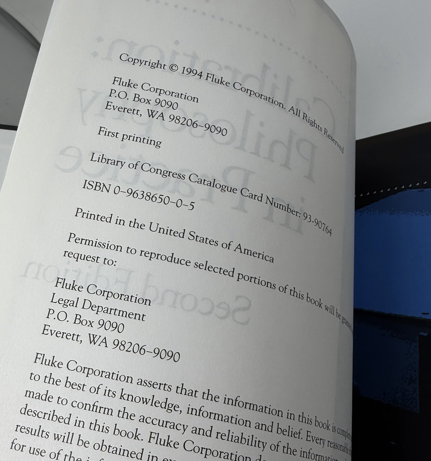 Calibration Philosophy in Practice 2nd Ed. Hardcover Book Fluke Corp. Metrology