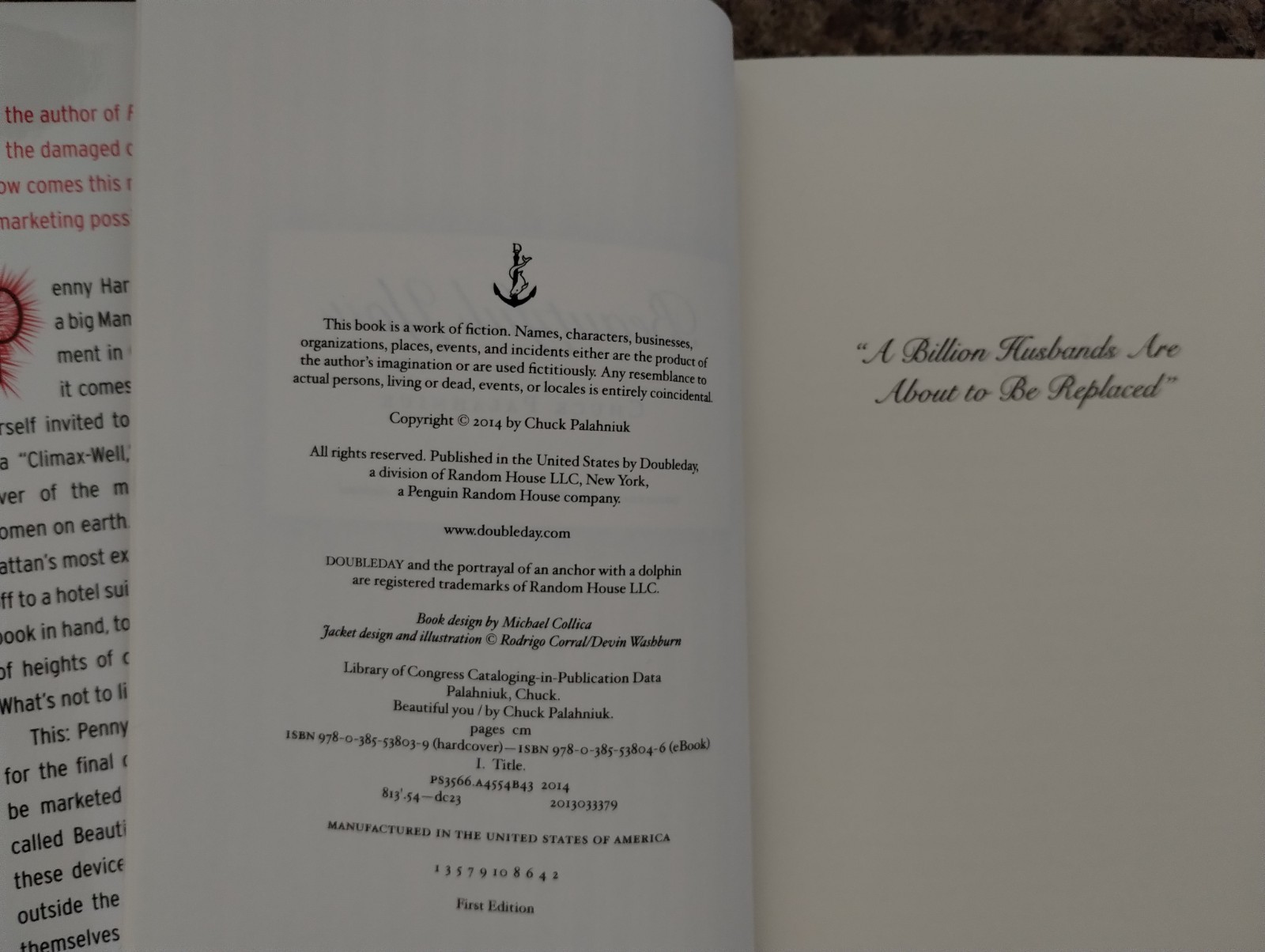 Beautiful You by Chuck Palahniuk (1st Edition Hardcover) Signed By Author
