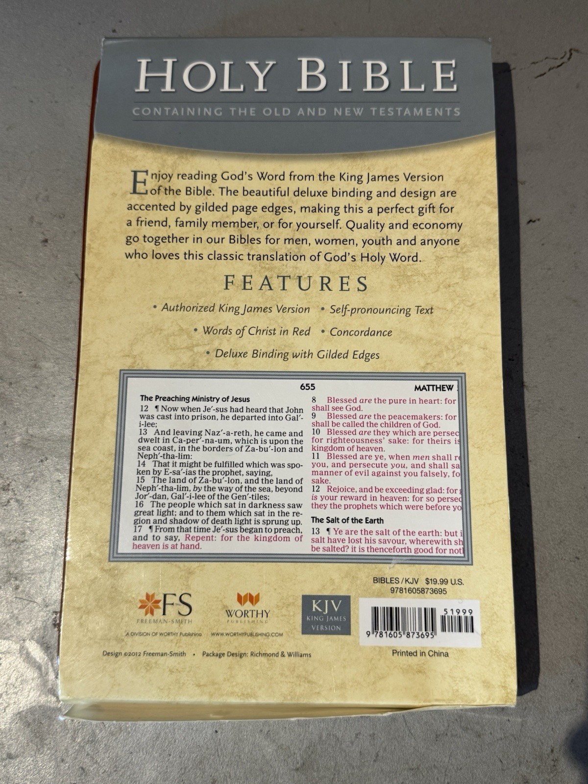 The Holy Bible: KJV: Red Letter Ed. – 2012 Leather SC Pub. by Worthy Publishing
