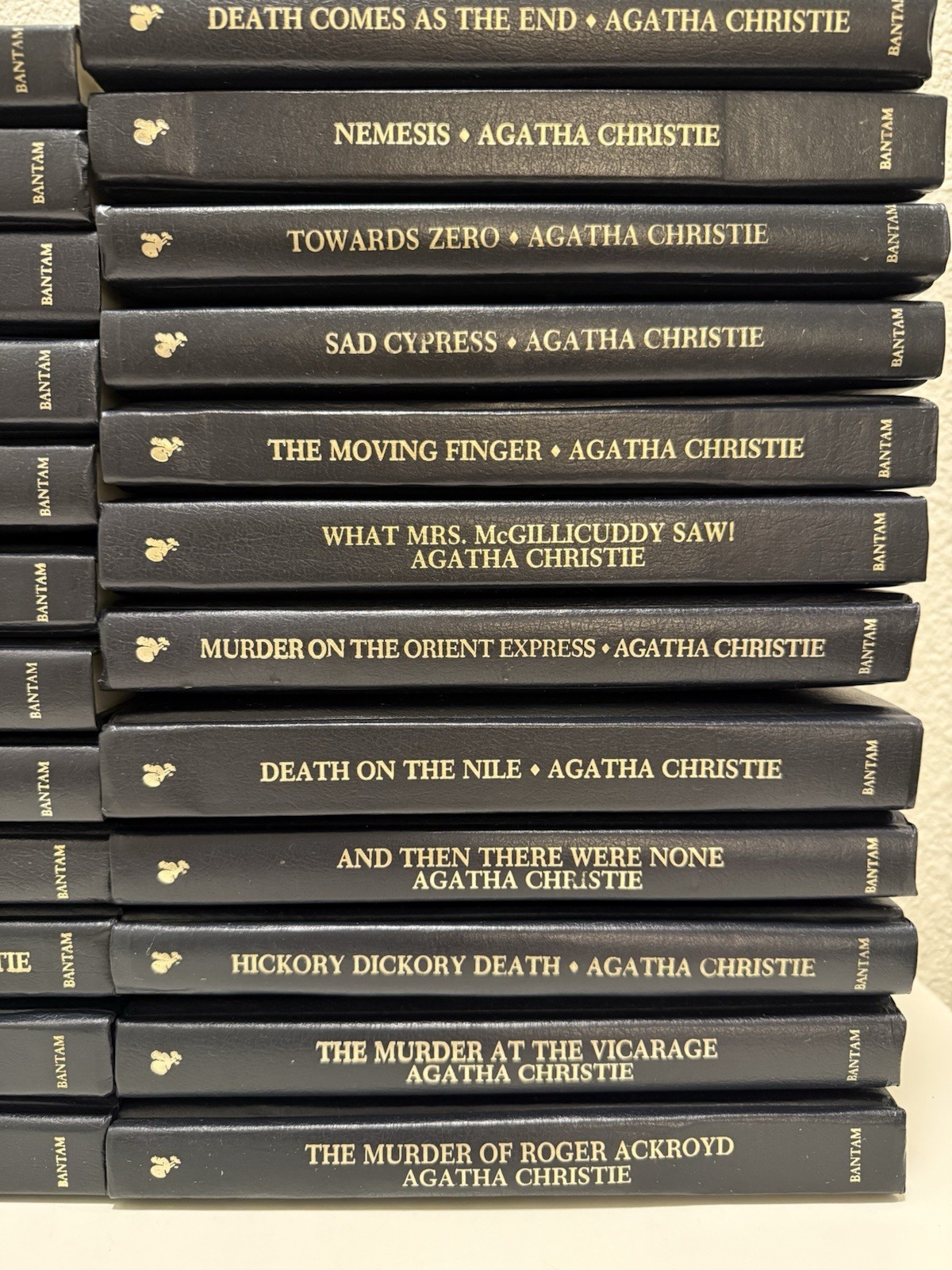 Agatha Christie Vintage Hardcover Collection Lot Bantam Mystery Books Poirot 26