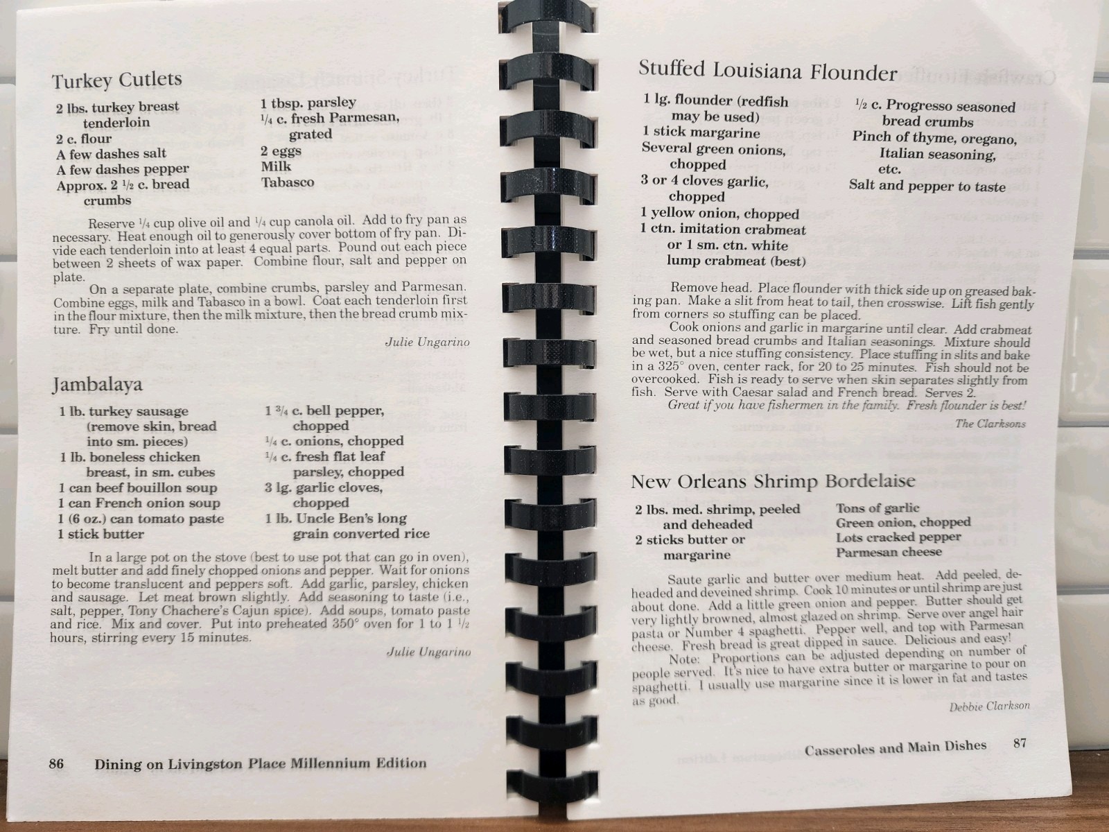 Dining On Livingston Place Cookbook Metairie Louisiana Millennium Edition