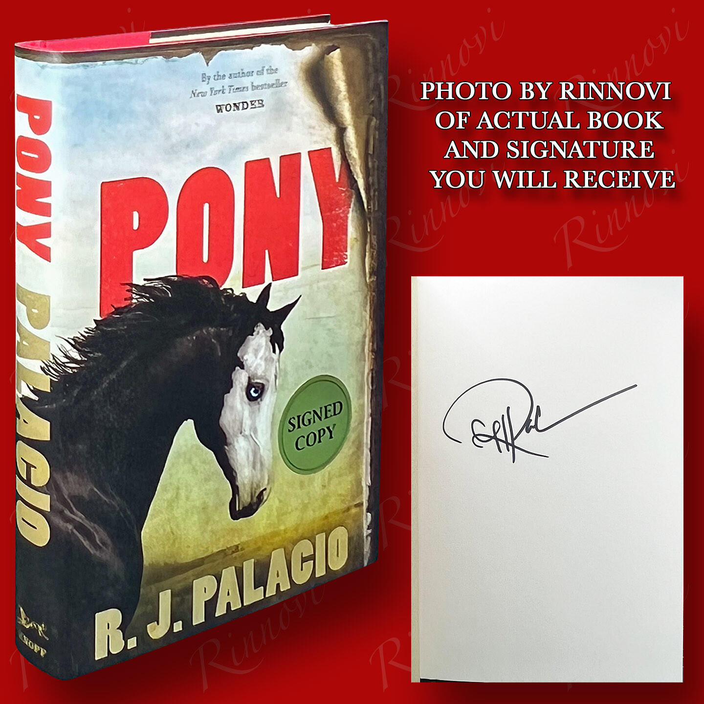 Pony SIGNED R J Palacio (2021,HC,1st/1st) BRAND NEW