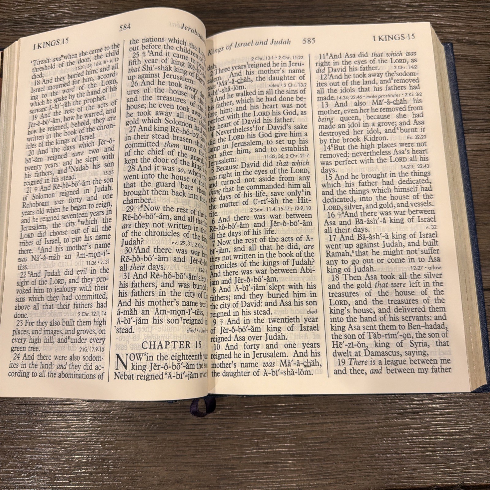 Vintage 1976 Thomas Nelson KJV Holy Bible Giant Print Reference Red Letter Blue