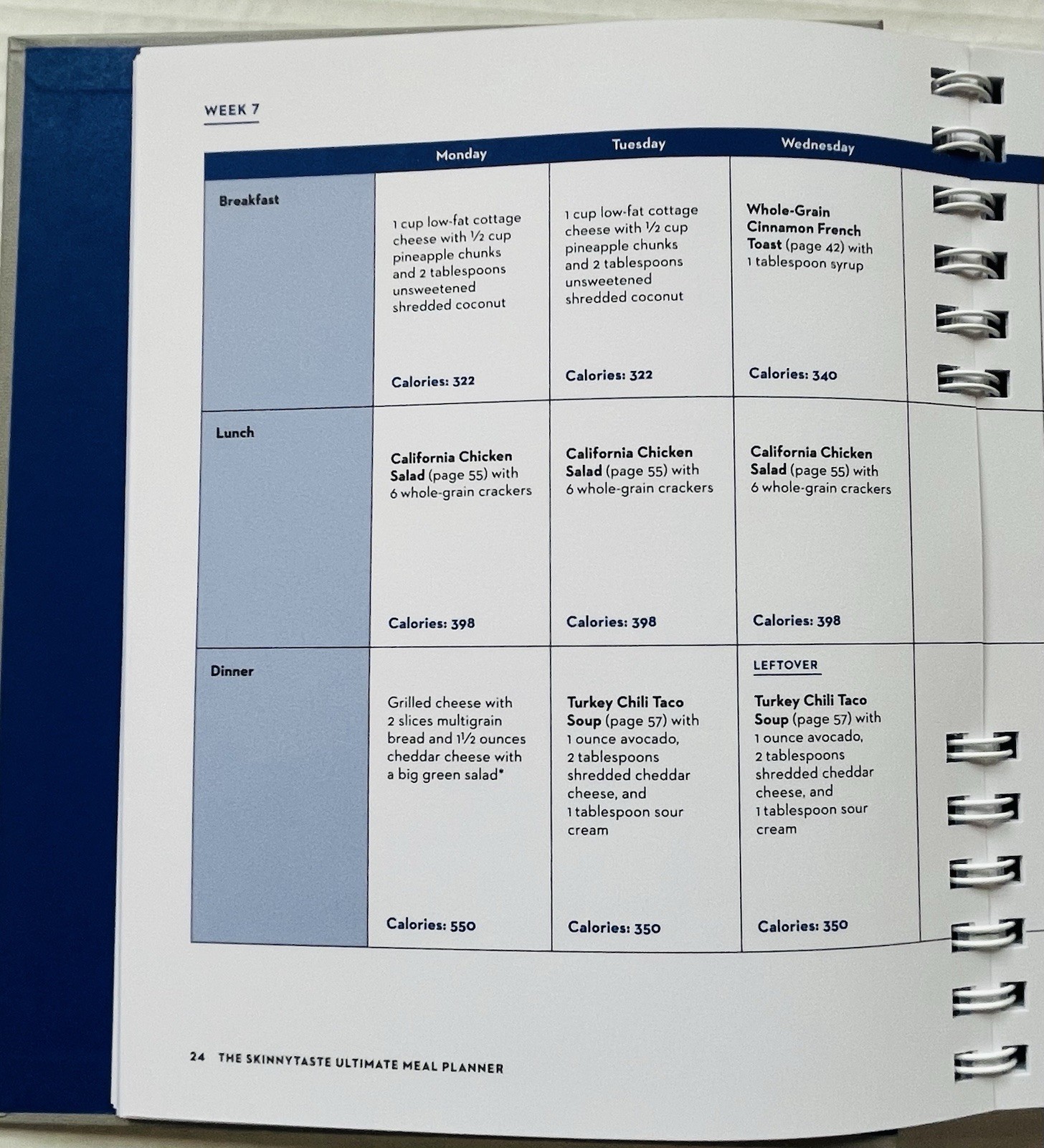 Skinny Taste Ultimate Meal Planner Gina Homolka First Edition Spiral Bound