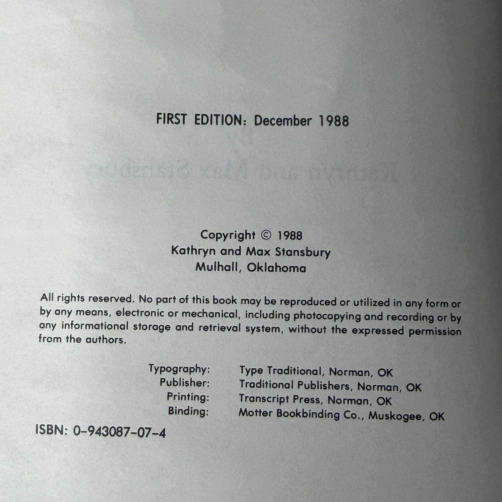 A History of Mulhall Oklahoma 100 Yesteryears 1988 First Edition Genealogy Photo