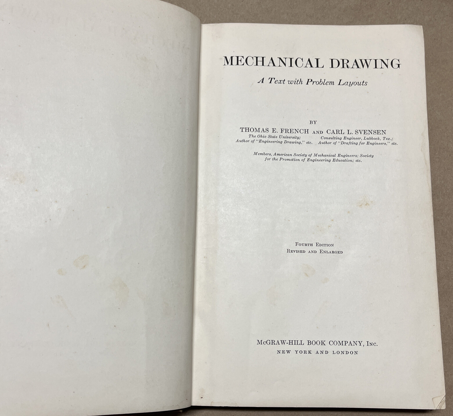 Mechanical Drawing, A Text with Problem Layouts By French and Svensen