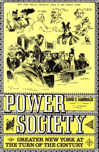 POWER AND SOCIETY: GREATER NEW YORK AT THE TURN OF THE By David C. Hammack *VG+*