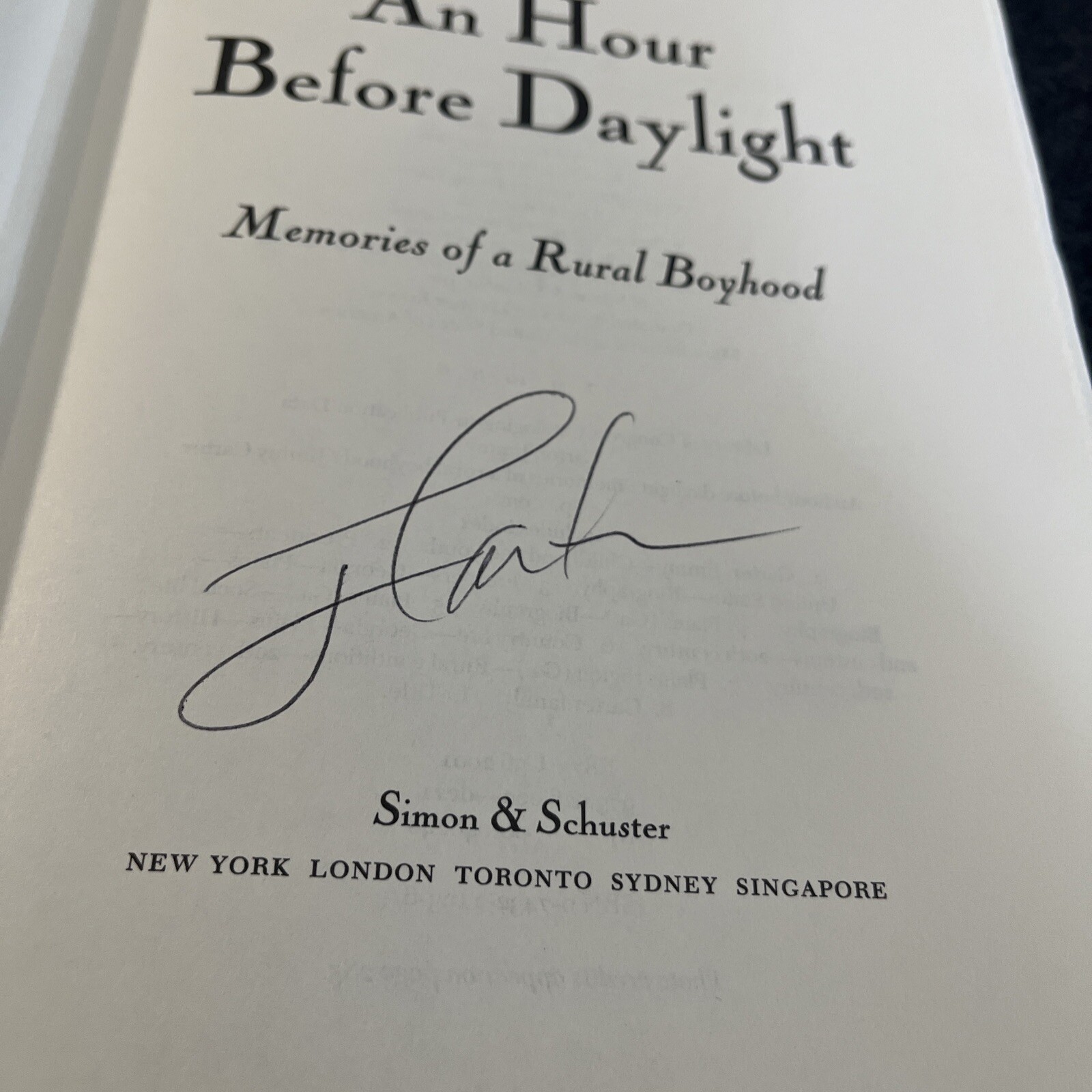 SIGNED An Hour Before Daylight : Memories Jimmy Carter Hologram JSA