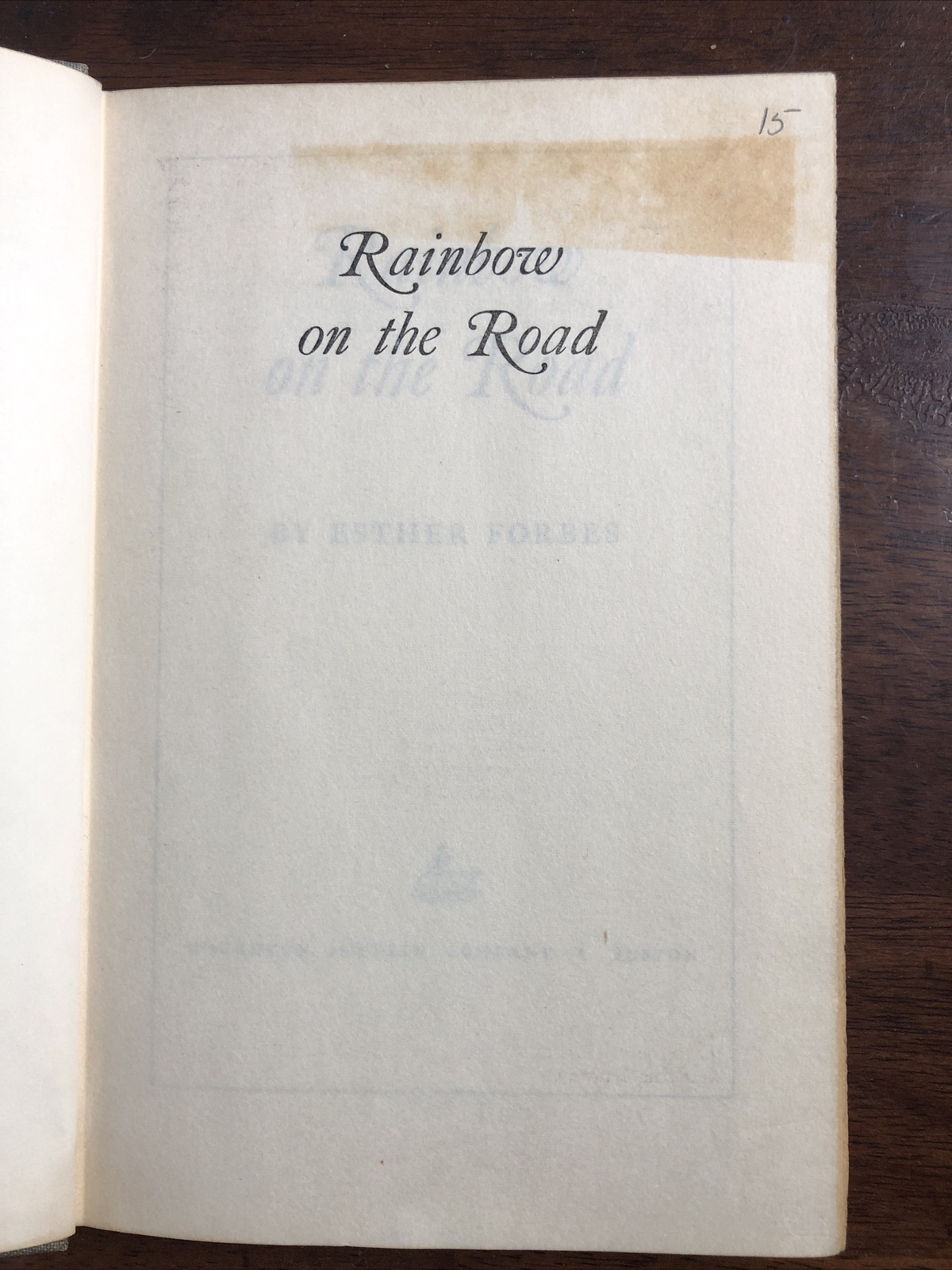 Rainbow On The Road book by Esther Forbes Hoskins 1954 Vintage hardcover book