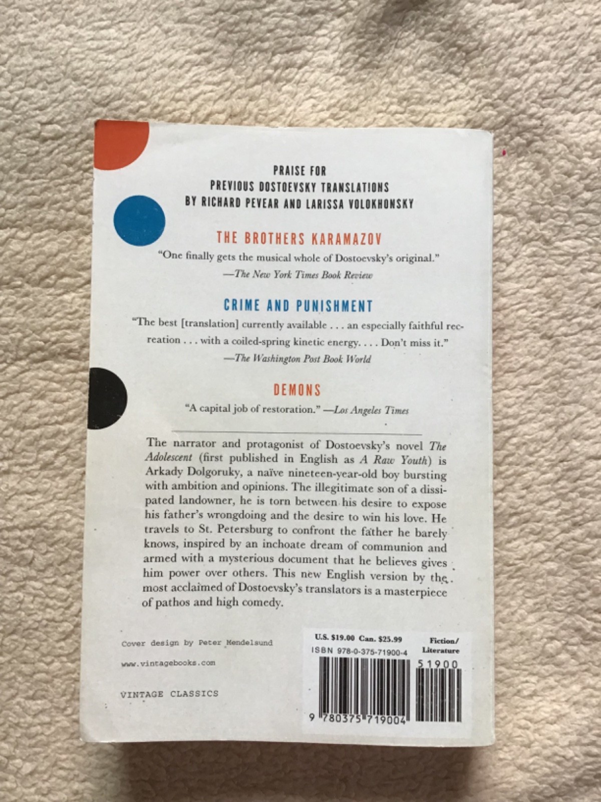 The Adolescent By Fyodor Dostoevsky Vintage Classics Russian Literature Novel
