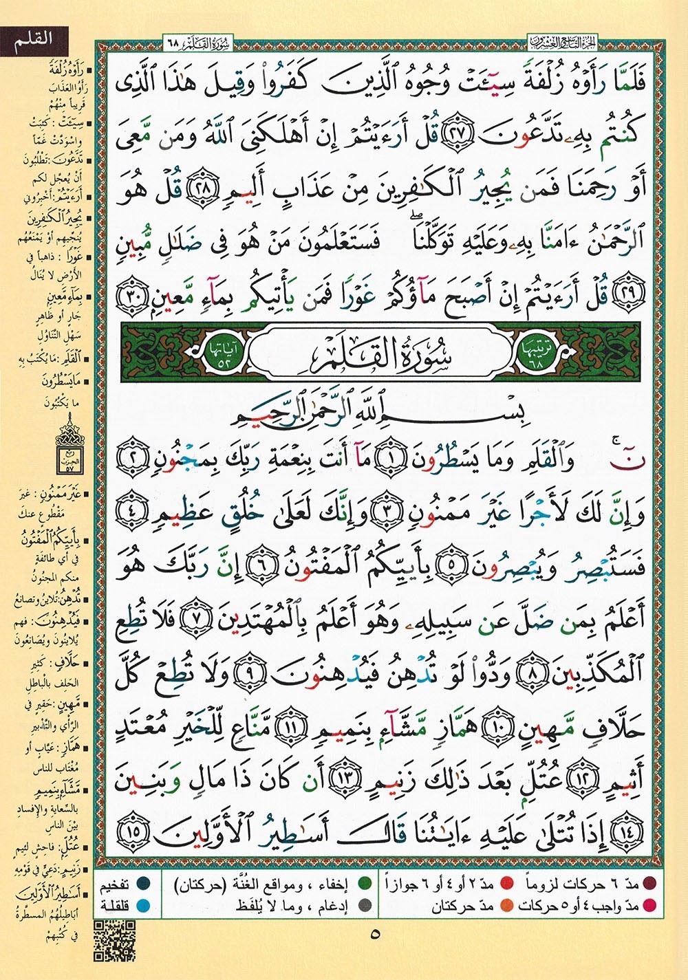Tajweed Quran – Juz‘ Tabarak – Arabic Edition – QR – 7×9.5 in – Color-Coded