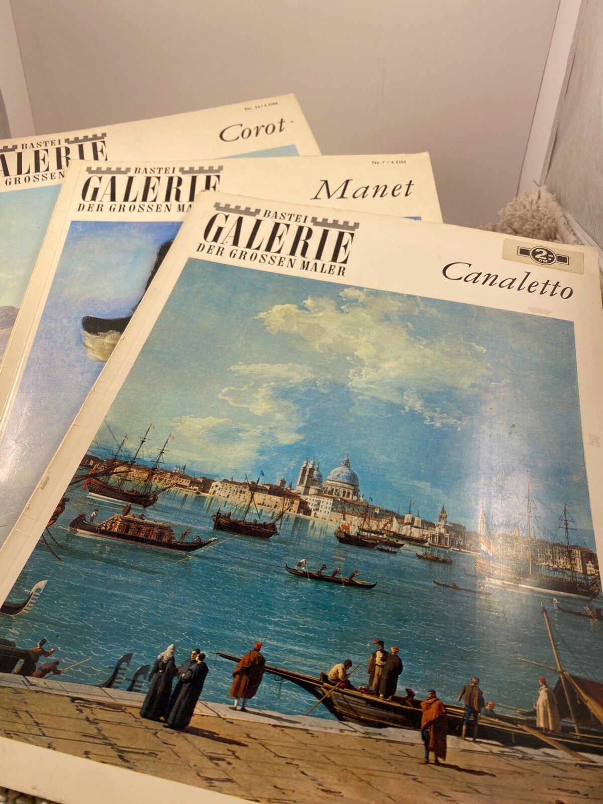Bastei Galerie Der Grossen Set of 3 Canaletto, Manet, Carot in Original German