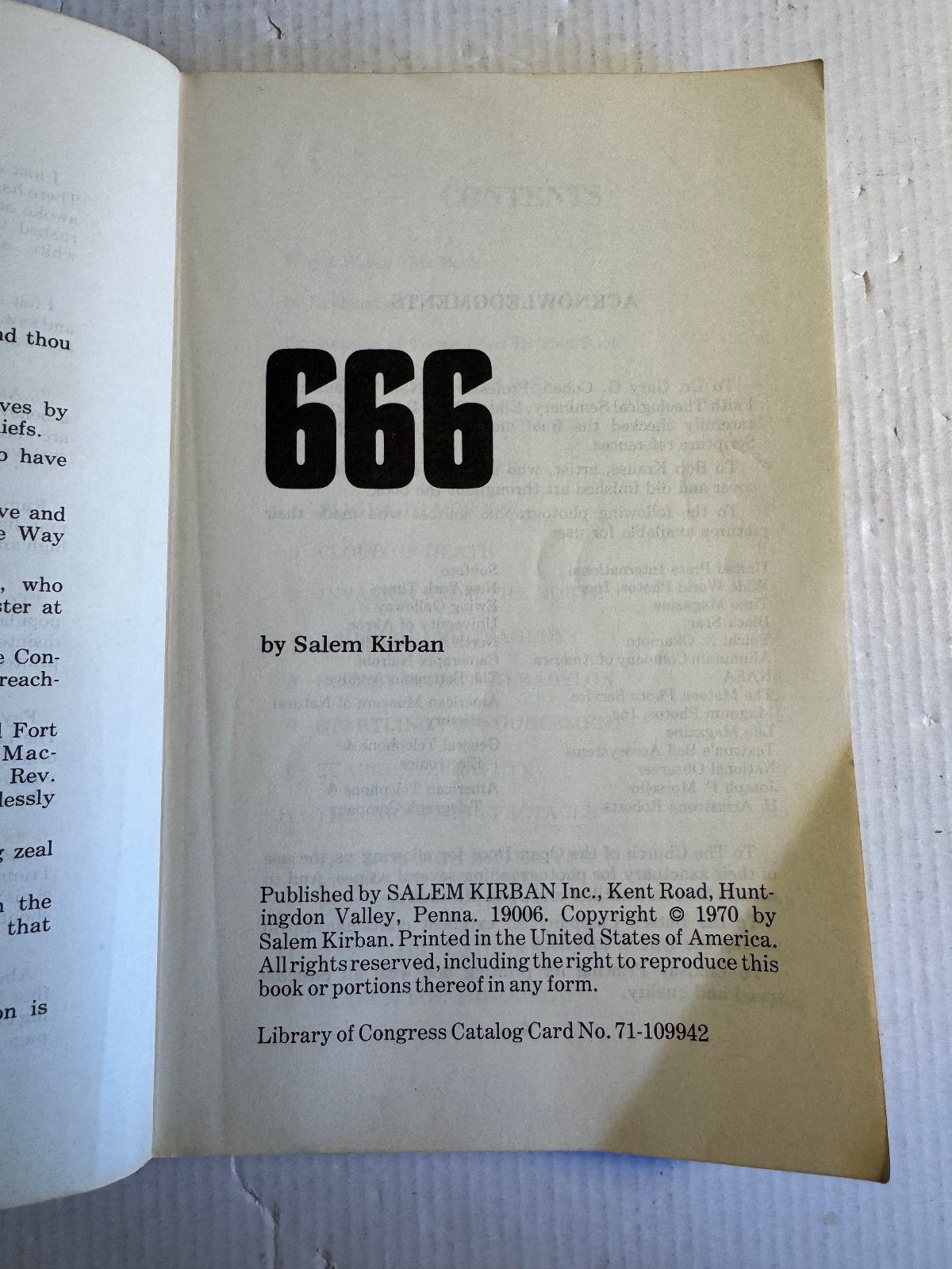 666 Salem Kirban 1970 1st Printing Vintage Paperback Lightly Read Tribulation