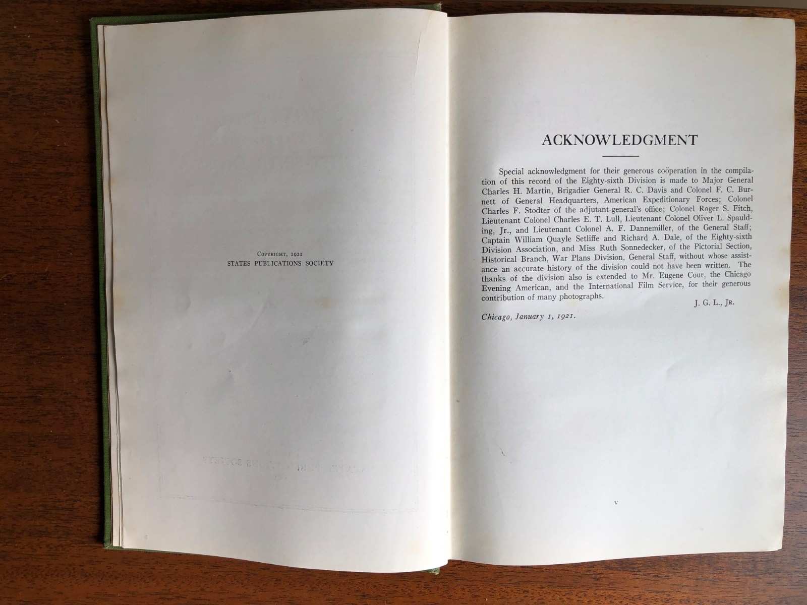 Official History Eighty-Sixth Division – 86th – WW1 – 1921 Hardcover