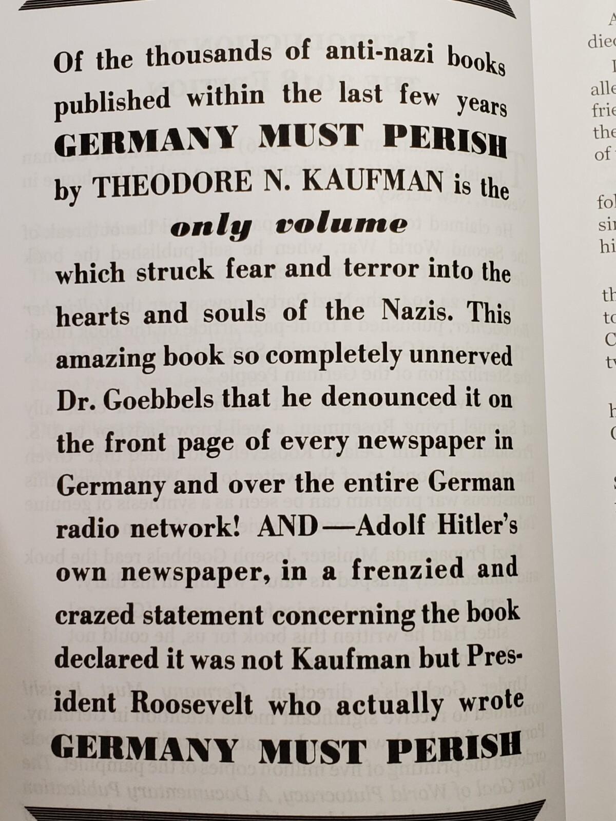 Germany Must Perish! by Theodore N. Kaufman ©️2018 Facsimile Reprint