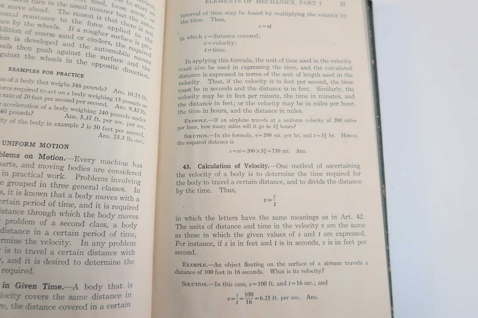 Elements of Mechanics International Library textbook 348B 1943 ICS Staff
