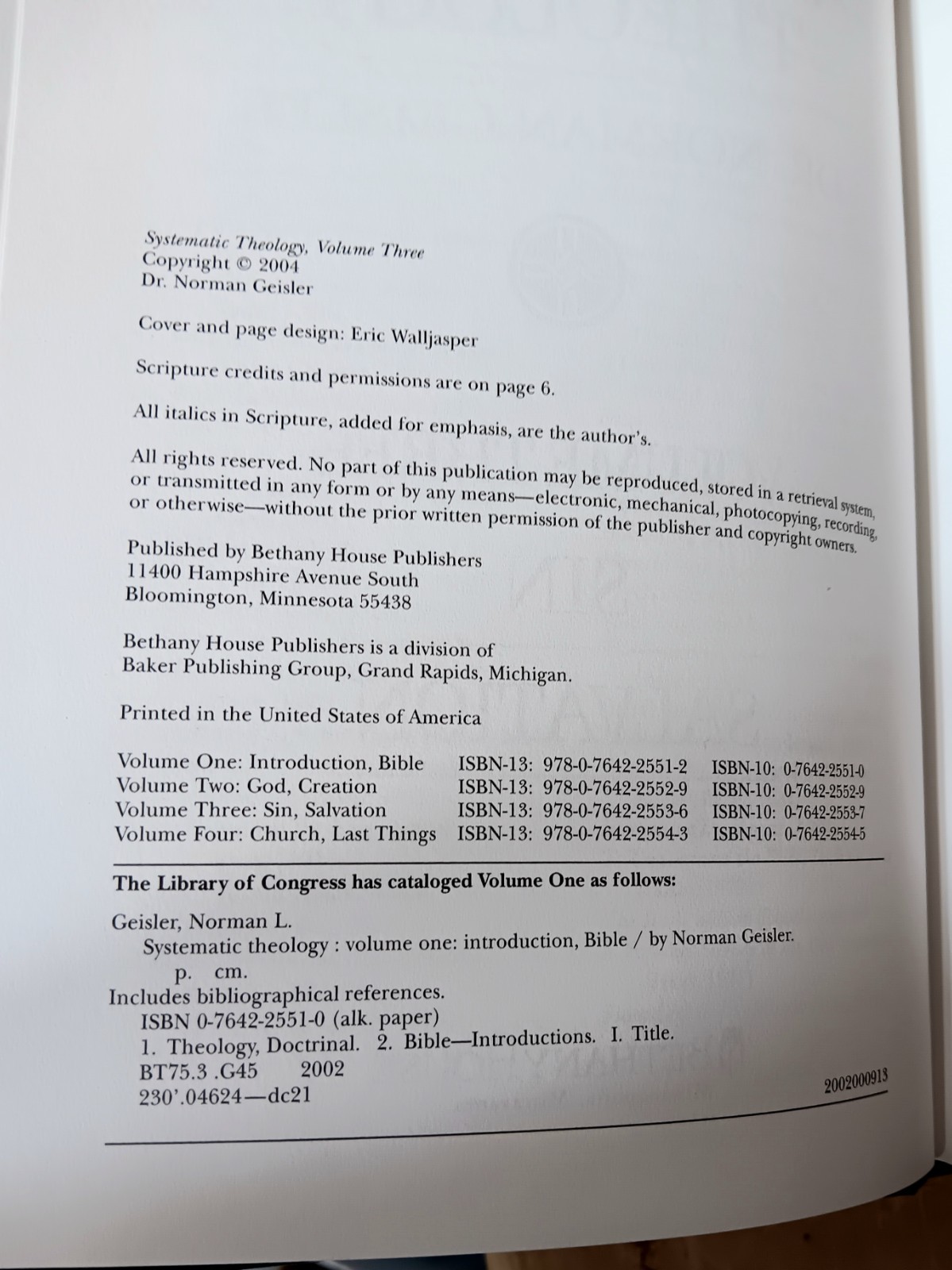 Systematic Theology: Vols. 1-4 by Dr. Norman Geisler – HC Pub. by Bethany House