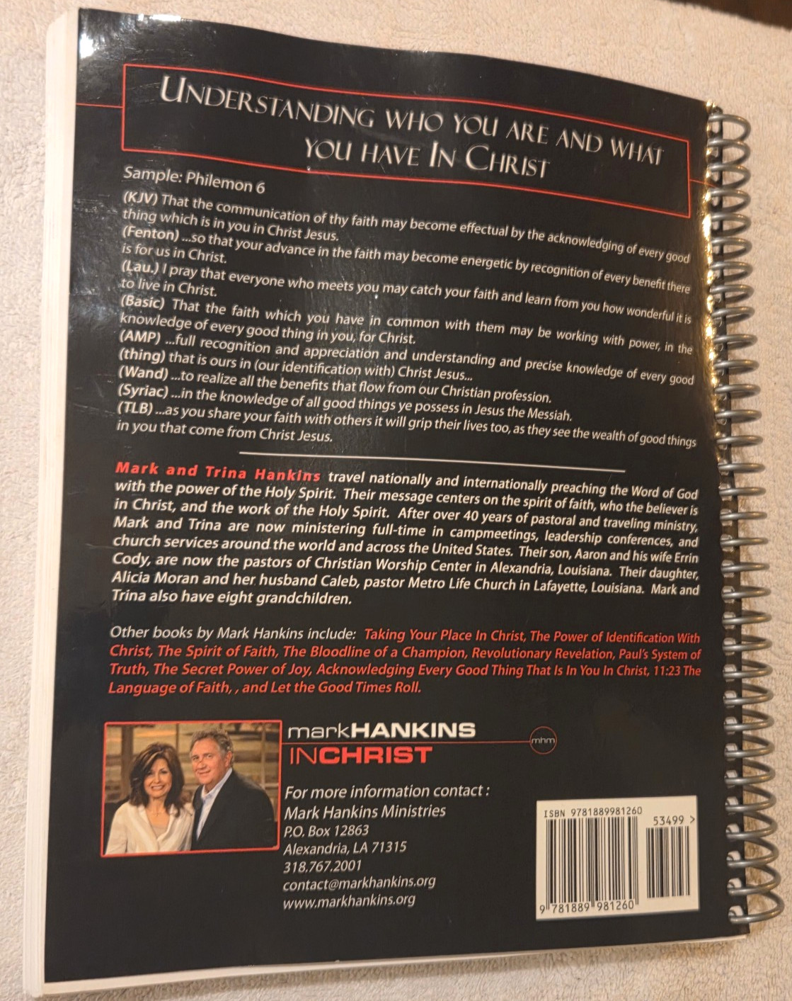 Spirit-Filled Scripture Study Guide Mark Hankins Spiral Bible Study Book 4th ED.