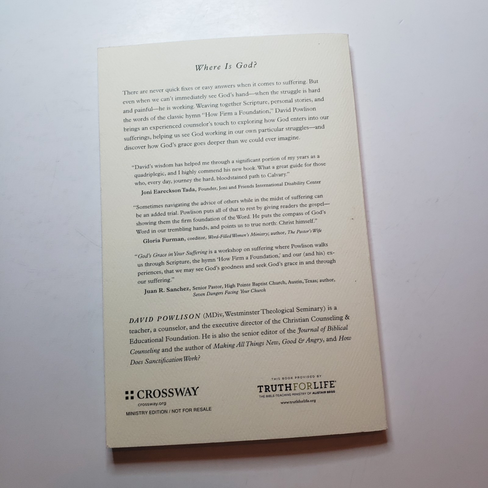 God’s Grace In Your Suffering PB David Powlison Crossway Workbook Scripture Hard