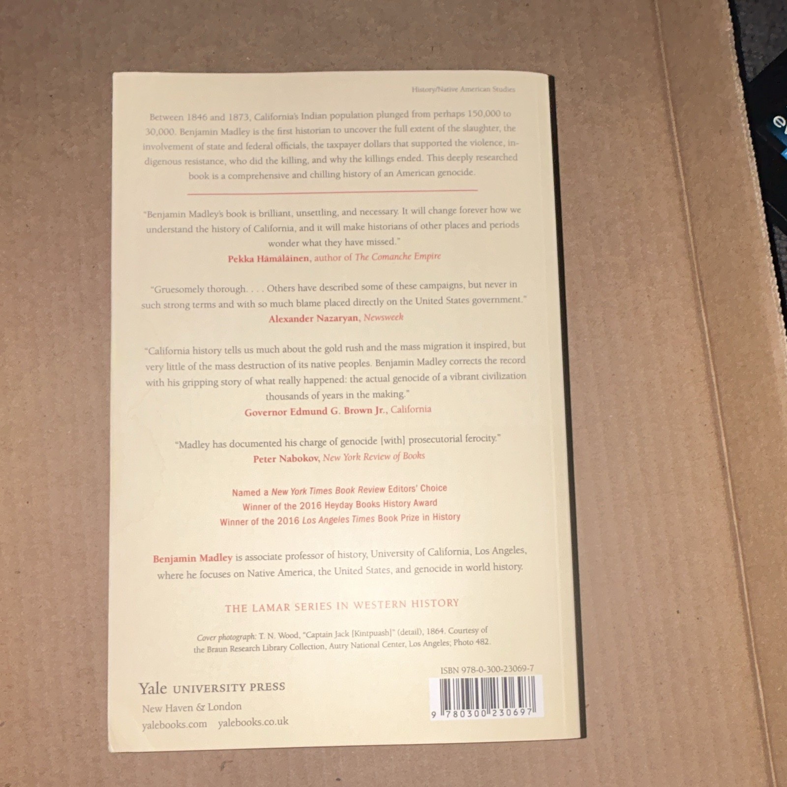 Yale Univ Press American Genocide Benjamin Madley PB 2017 LaMar Series